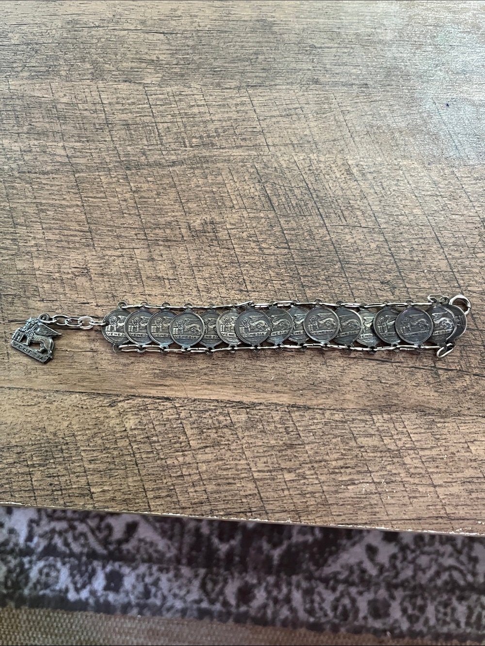 Vintage Coin Charm Bracelet - Silver Tone